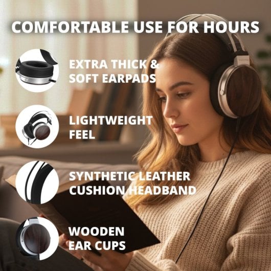 Kopfhörer Vulkkano HC20 Irati kabelgebunden Over-Ear Studio Holz, 50 mm Treiber, Braun