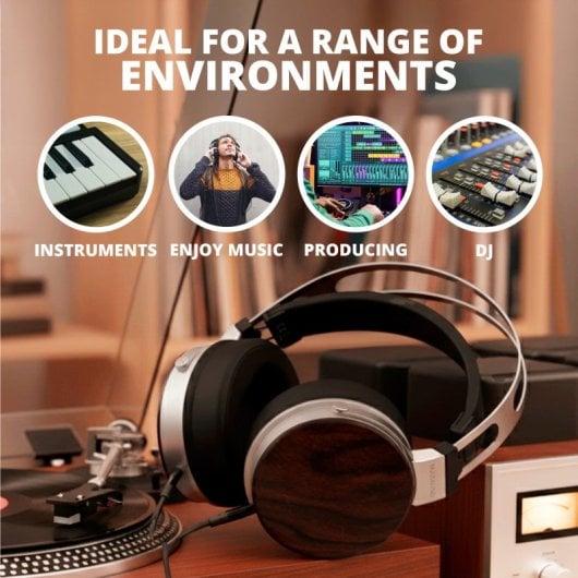 Kopfhörer Vulkkano HC20 Irati kabelgebunden Over-Ear Studio Holz, 50 mm Treiber, Braun