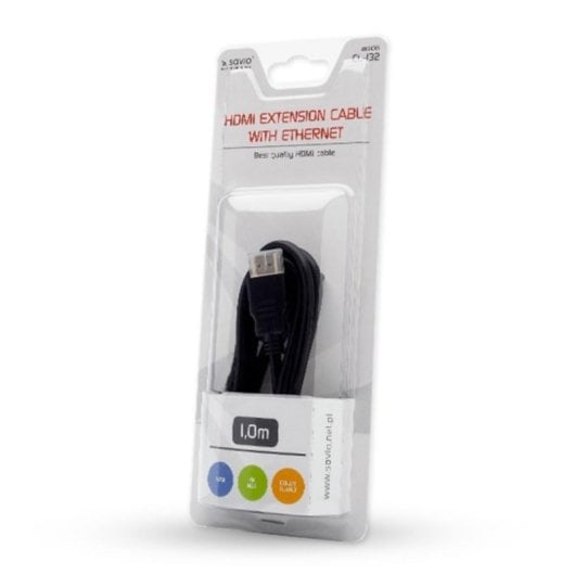 Cable HDMI Savio CL-132 1m Alta Velocidad v1.4 Macho-Hembra 4K ARC