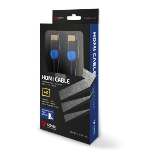 Cable HDMI Savio GCL-02 1,8 m High Speed 4K 3D Trenzado Oro
