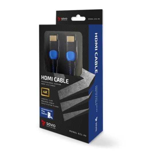 Cable HDMI Savio GCL-05 3m Ultra HD 4K Nylon Oro HighSpeed ARC Ethernet