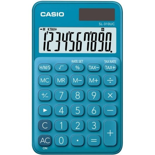 Calcolatrice Casio SL-310UC-BU 10 cifre blu portatile dual power