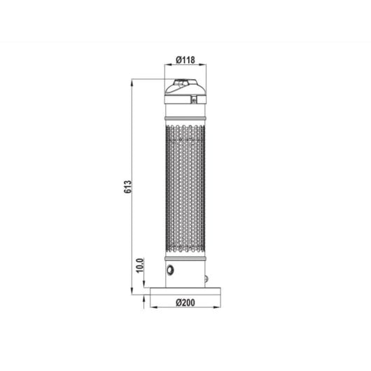 Aquecedor de exterior Activejet APH-IS800 800W aço inoxidável luz âmbar