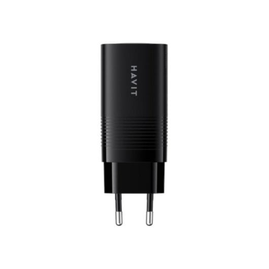 Cargador Havit UC20 EU 65W GaN 2x USB-C PPS Protección avanzada