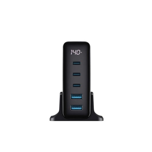 Ladegerät Havit 6939119068417 GaN 140W 3x USB-C 2x USB-A Schnellladung Schwarz