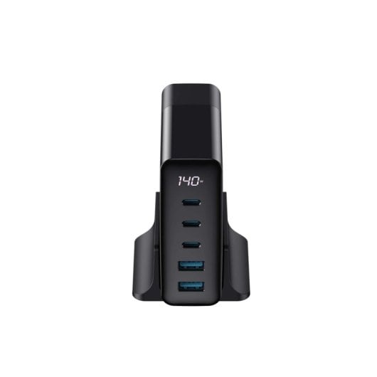 Ladegerät Havit 6939119068417 GaN 140W 3x USB-C 2x USB-A Schnellladung Schwarz