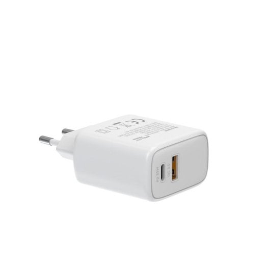 Carregador de parede Savio LA-06 USB-A e USB-C 20W Carga Rápida Branco