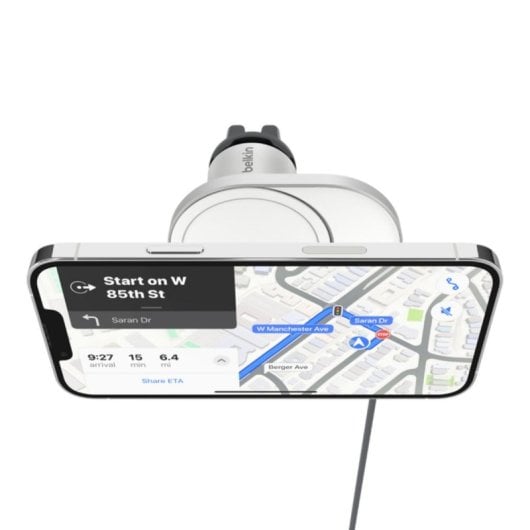 Chargeur voiture Belkin BoostCharge Pro sans fil MagSafe 15W USB-C 1,5 m argent/blanc