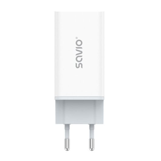 Carregador de Parede Savio LA-07 GaN 65W USB-A 2x USB-C Branco