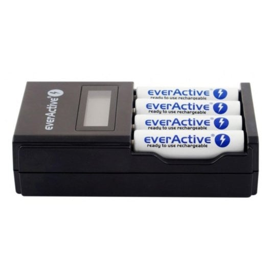 Carregador de Pilhas Everactive NC450B LCD Preto 4 Pilhas AA/AAA NiMH Proteção