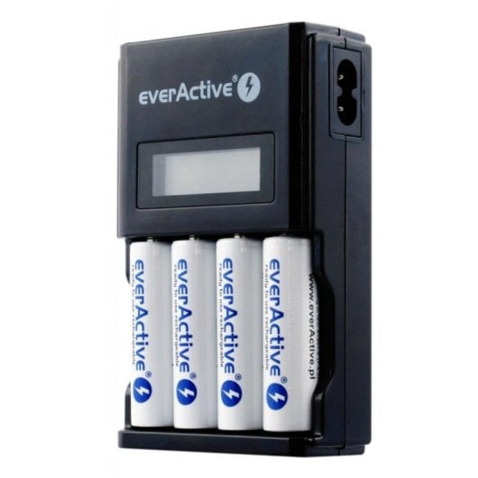 Carregador de Pilhas Everactive NC450B LCD Preto 4 Pilhas AA/AAA NiMH Proteção
