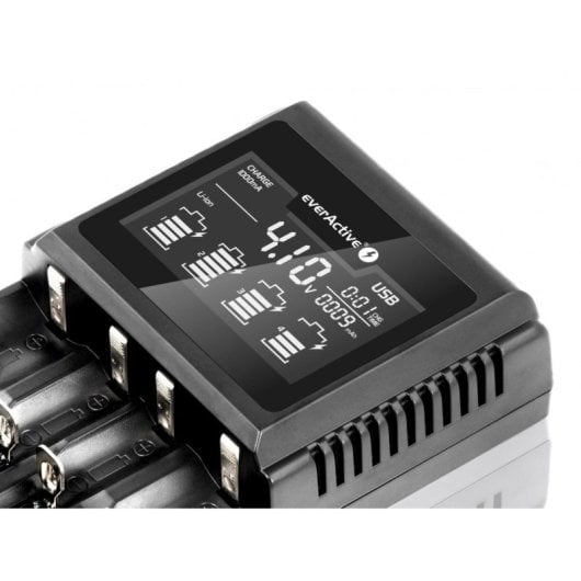 Carregador Everactive UC-4000 Multi-químico 12V 3A Ecrã AA AAA Preto