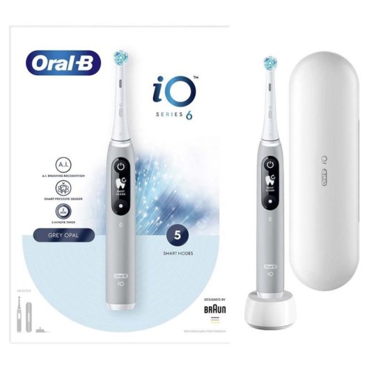 Escova de Dentes Oral-B iO 4210201381686 cinzento 5 modos pressão inteligente Bluetooth