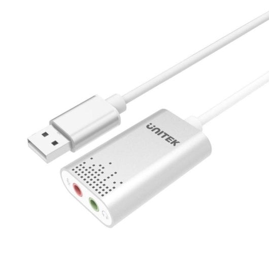 Adaptador USB Unitek Y-247A Prateado USB Type-A 3.5mm Áudio