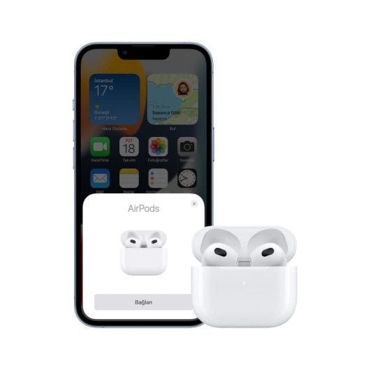 Ecouteurs Apple AirPods (3rd generation) intra-auriculaires sans fil Bluetooth pour appels et musique résistants à l'eau blancs