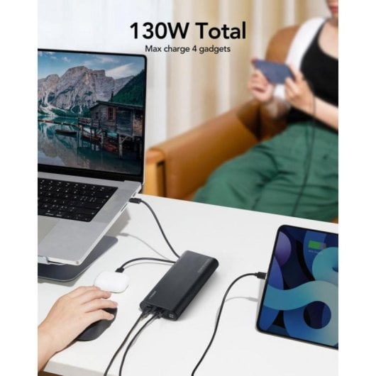 Powerbank Veger TC130 VG-W2503-T130 25000mAh 130W LCD USB-C Lightning Preto