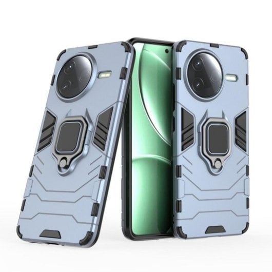 Funda para móvil Max Power Digital Anillo Soporte Silicona TPU Azul Antigolpes para Xiaomi Poco F7 Pro