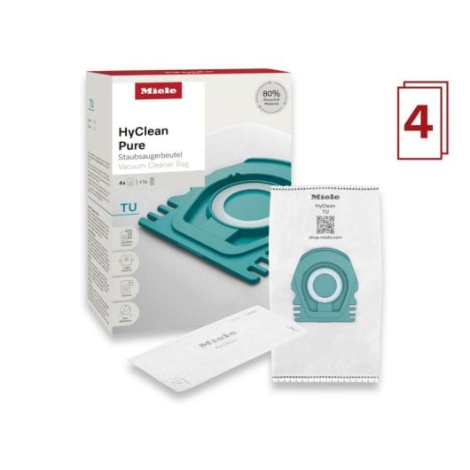 Staubbeutel Miele HyClean Pure Guard L1 S1 AirClean Filter 4er-Pack Arctic Blue