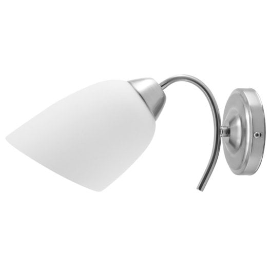 Applique Activejet NIKITA singolo classico E27 nickel vetro bianco IP20