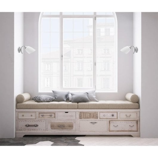 Applique Activejet NIKITA singolo classico E27 nickel vetro bianco IP20
