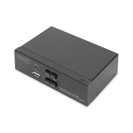Conmutador KVM Digitus 2 Puertos HDMI 4K USB Audio Carcasa Metálica