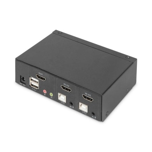 Conmutador KVM Digitus 2 Puertos HDMI 4K USB Audio Carcasa Metálica
