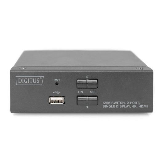 Conmutador KVM Digitus 2 Puertos HDMI 4K USB Audio Carcasa Metálica