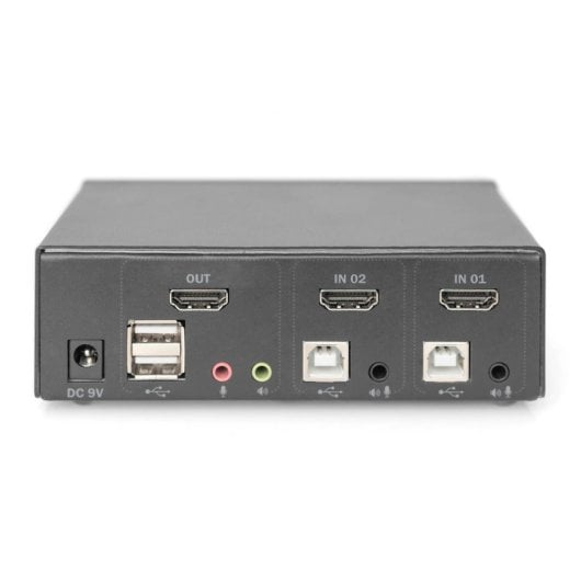 Conmutador KVM Digitus 2 Puertos HDMI 4K USB Audio Carcasa Metálica