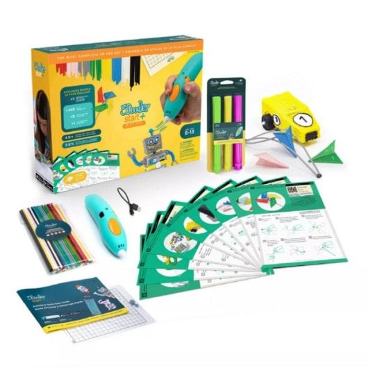 Caneta 3D Creative Toys 3Doodler Start Plus ECO 147 Peças USB Turquesa