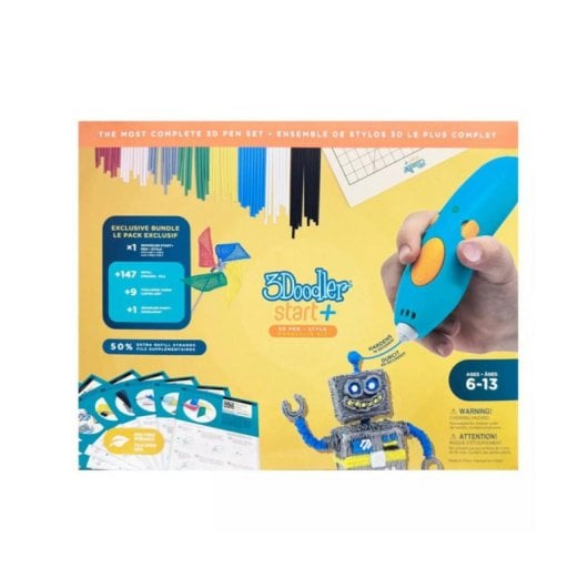 Caneta 3D Creative Toys 3Doodler Start Plus ECO 147 Peças USB Turquesa
