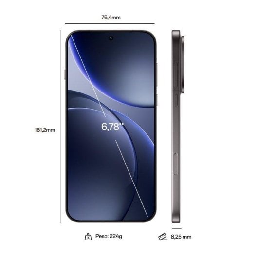 OPPO Find X9 Pro 16GB 512GB 6.78" AMOLED 5G Dual SIM Cámara 200MP 7500mAh Android 16 Titanio