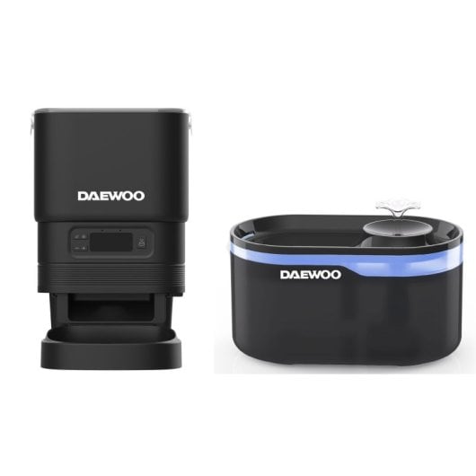 Comedero automático Daewoo D-PF11 ABS 4L LCD + Bebedero Automático D-WF006 Negro Universal 2,6L