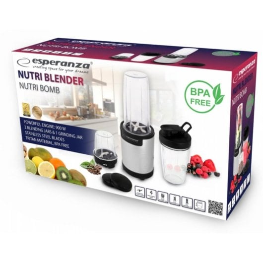 Batidora de vaso Esperanza EKM030 900 W Acero inoxidable 1 L Negra