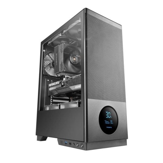 PC-Gehäuse Tacens Sagitta20 LED-Panel 3x 120-mm-Lüfter Tempered Glass ATX Schwarz