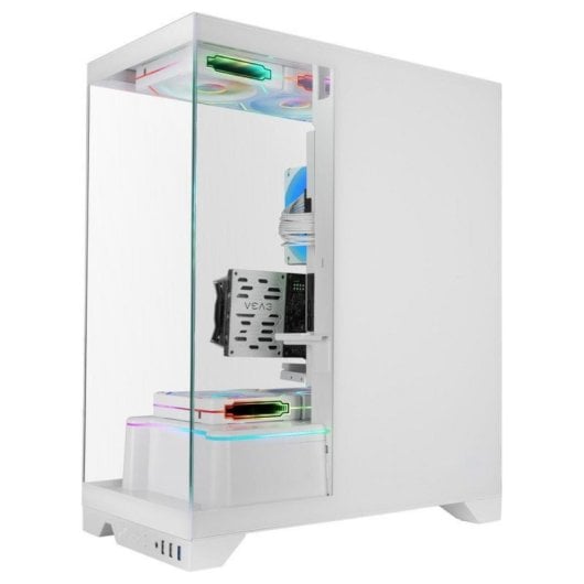 Caja Mars Gaming MC-PRISMA Triple Cristal ARGB Blanco Semitorre ATX