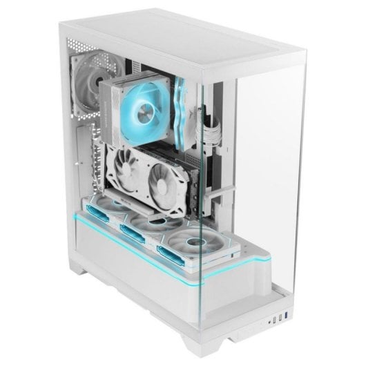 Caja Mars Gaming MC-PRISMA Triple Cristal ARGB Blanco Semitorre ATX