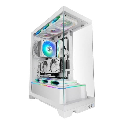 Caja Mars Gaming MC-PRISMA Triple Cristal ARGB Blanco Semitorre ATX