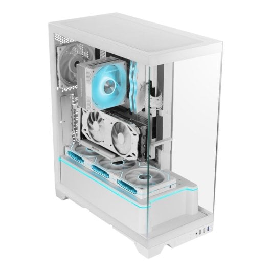 Caja Mars Gaming MC-PRISMA Triple Cristal ARGB Blanco Semitorre ATX