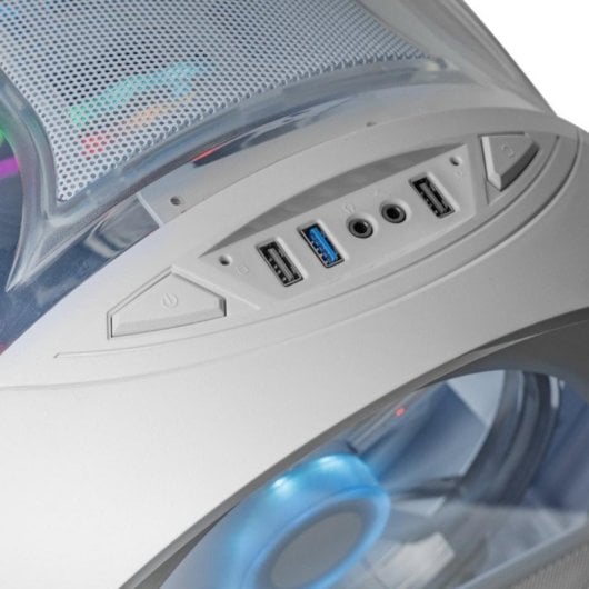 Boîtier Gaming Mars Gaming MC-CYLON Mini-tour Blanc RGB MicroATX Verre Trempé