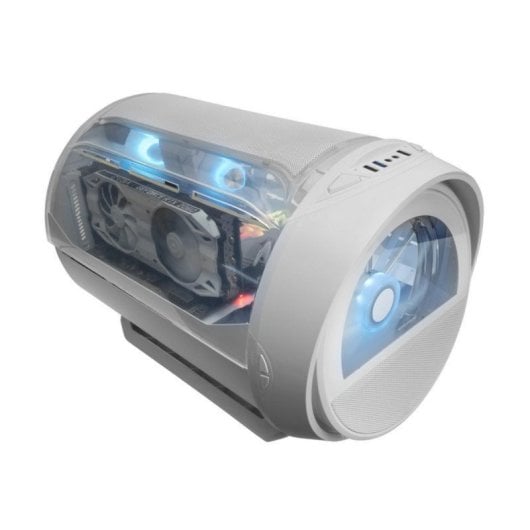 Boîtier Gaming Mars Gaming MC-CYLON Mini-tour Blanc RGB MicroATX Verre Trempé