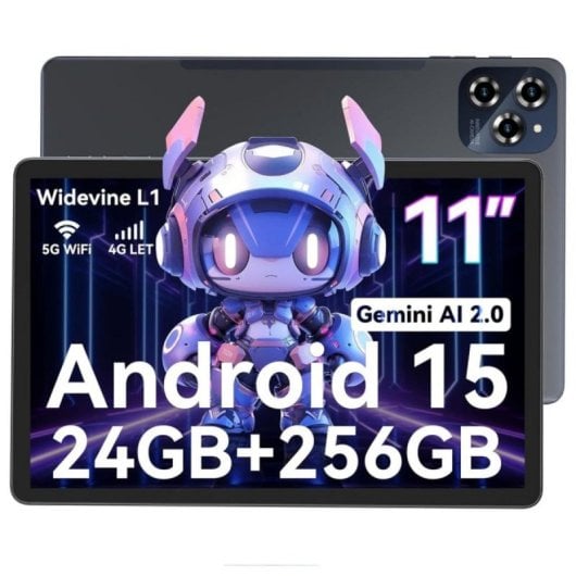 Tablet BESTTAB W90 11" 256GB 4G LTE 8000mAh Android 15 Cinzenta