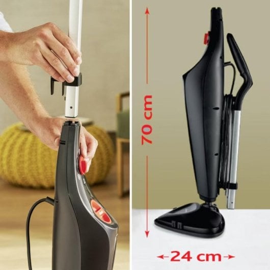 Limpiador a vapor Vileda Steam Plus 1550W 0,4L negro giratorio cable 7m