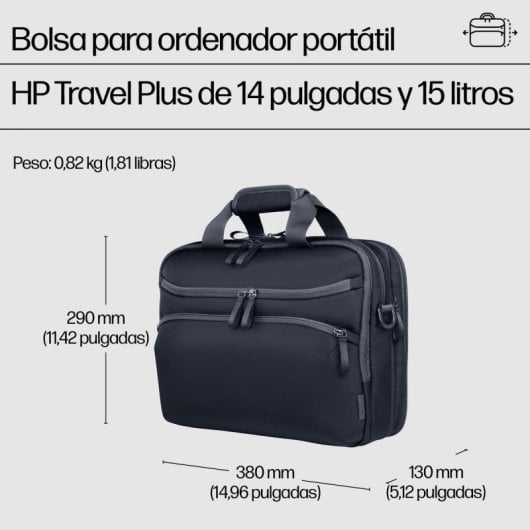 Borsa per laptop HP Travel Plus 14" Blu Grafite Poliestere 15L espandibile