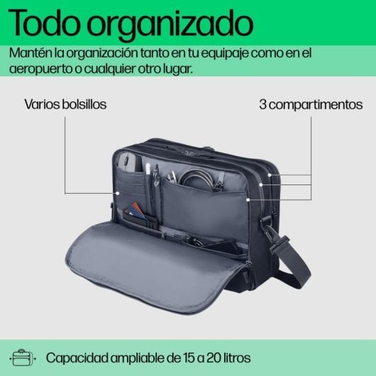 Borsa per laptop HP Travel Plus 14" Blu Grafite Poliestere 15L espandibile