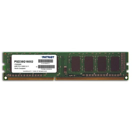 Memoria RAM Patriot Signature Line PSD38G16002 8GB 1x8GB DDR3 1600MHz CL11 Unbuffered DIMM