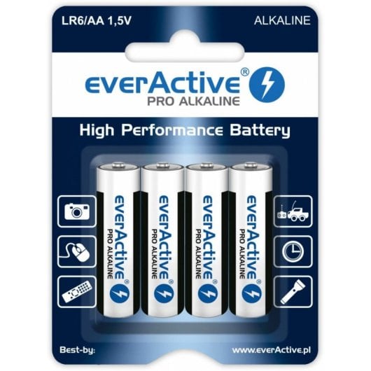 Pilha Everactive LR64BLPA AA Alcalina 1,5 V 3000 mAh 4 unidades Blister