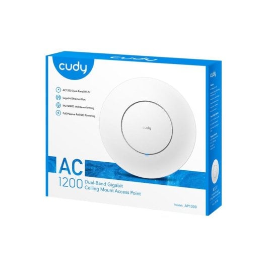 Punto de acceso Cudy AP1300 WiFi AC1300 Dual Band MU-MIMO PoE Blanco