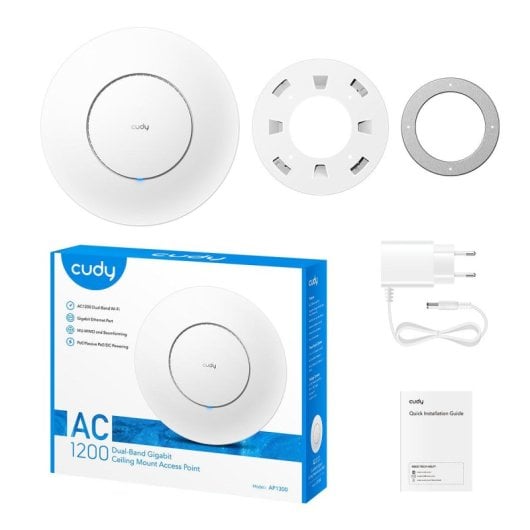 Punto de acceso Cudy AP1300 WiFi AC1300 Dual Band MU-MIMO PoE Blanco