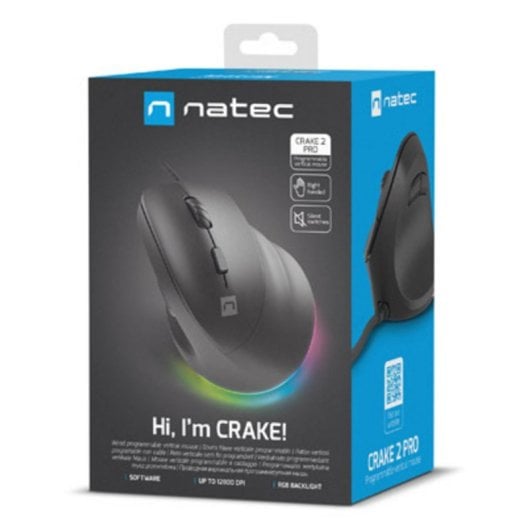 Souris NATEC Crake 2 Pro Filaire USB 12800 DPI Noir Ergonomique LED