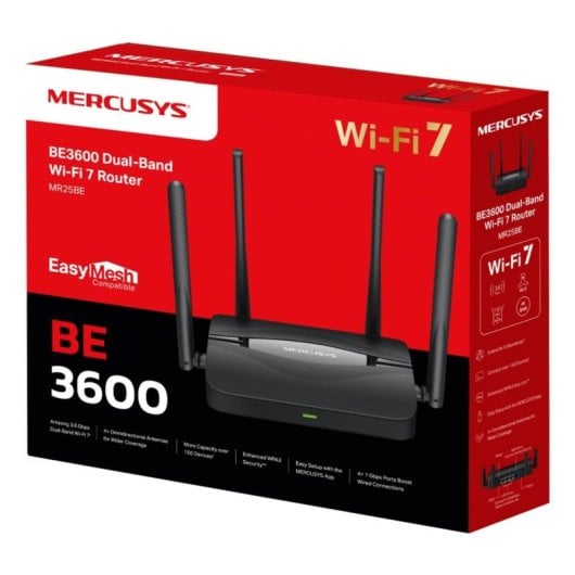 Router Mercusys MR25BE WiFi 7 Doble Banda 3600Mbps 4 Antenas VPN SPI